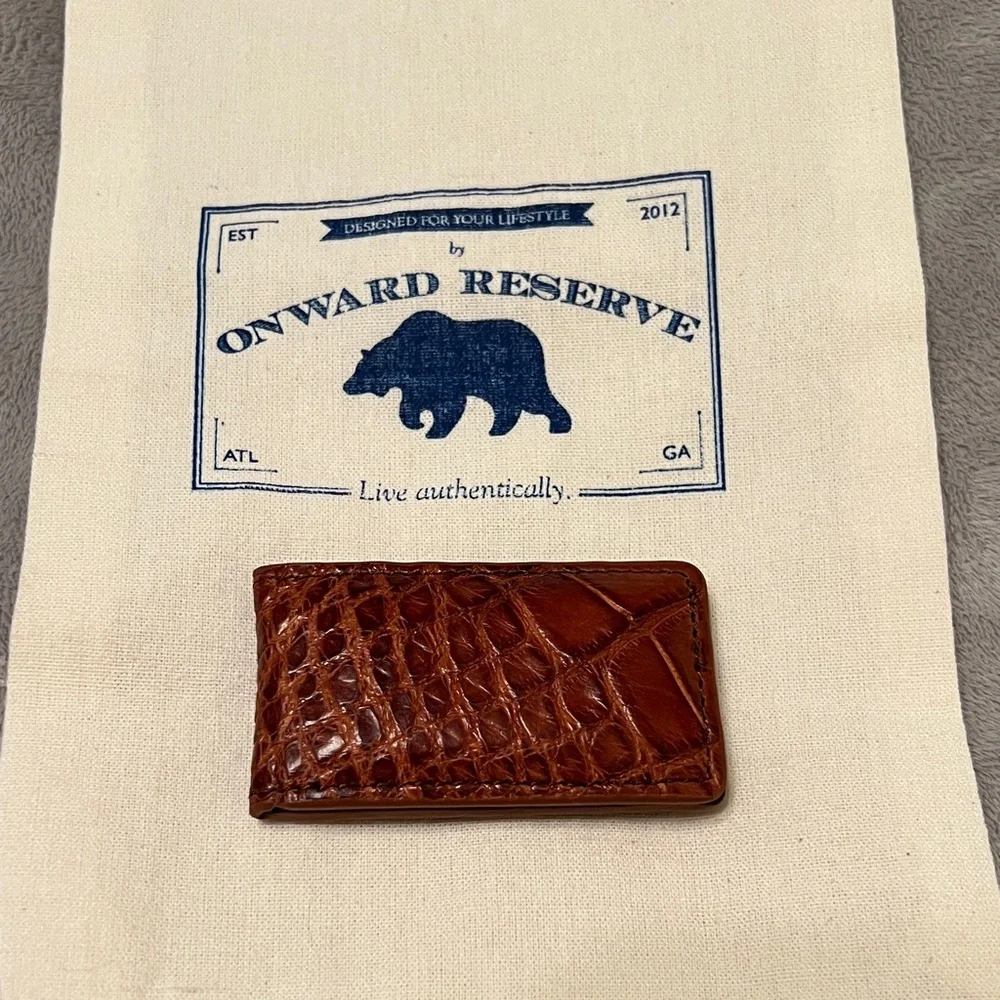 New ONWARD RESERVE Alligator skin money clip.